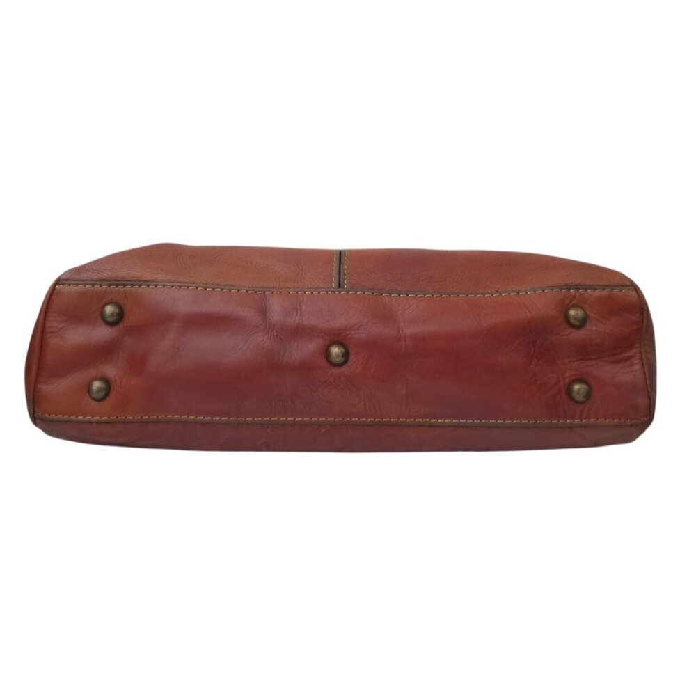 Patricia Nash FLORENCE POPPY Embossed Saddle Leather Brown Tote Shoulder Bag - Picture 6 of 9